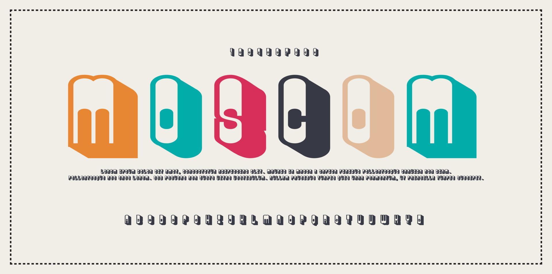 di moda alfabeto lettere. tipografia futuro creativo design concetto font e numeri. vettore illustrazione.