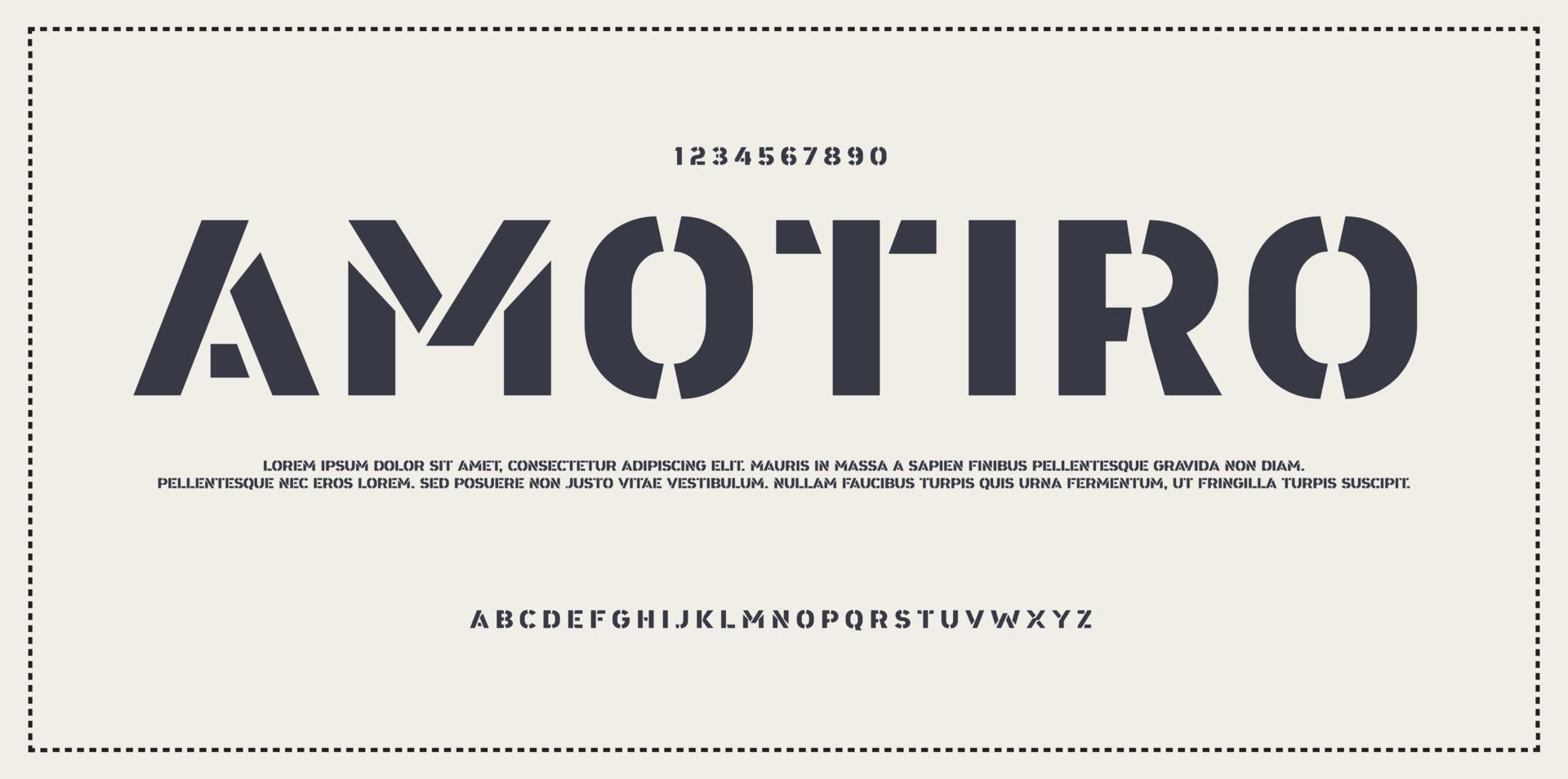 di moda alfabeto lettere. tipografia futuro creativo design concetto font e numeri. vettore illustrazione.