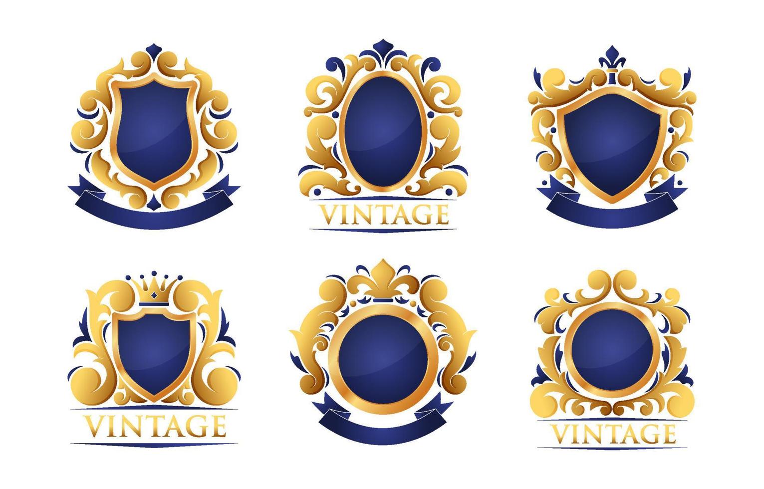 Vintage ▾ ornamentale distintivo logo impostato vettore