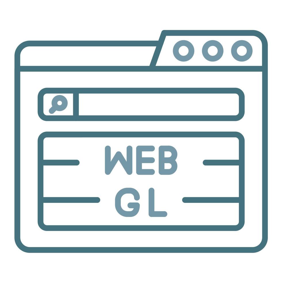 webgl linea Due colore icona vettore