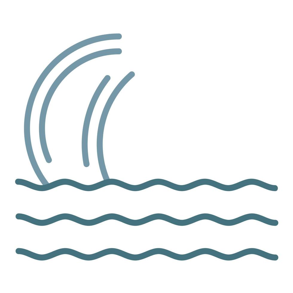 icona a due colori della linea dello tsunami vettore
