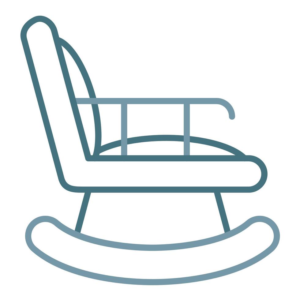 a dondolo sedia linea Due colore icona vettore