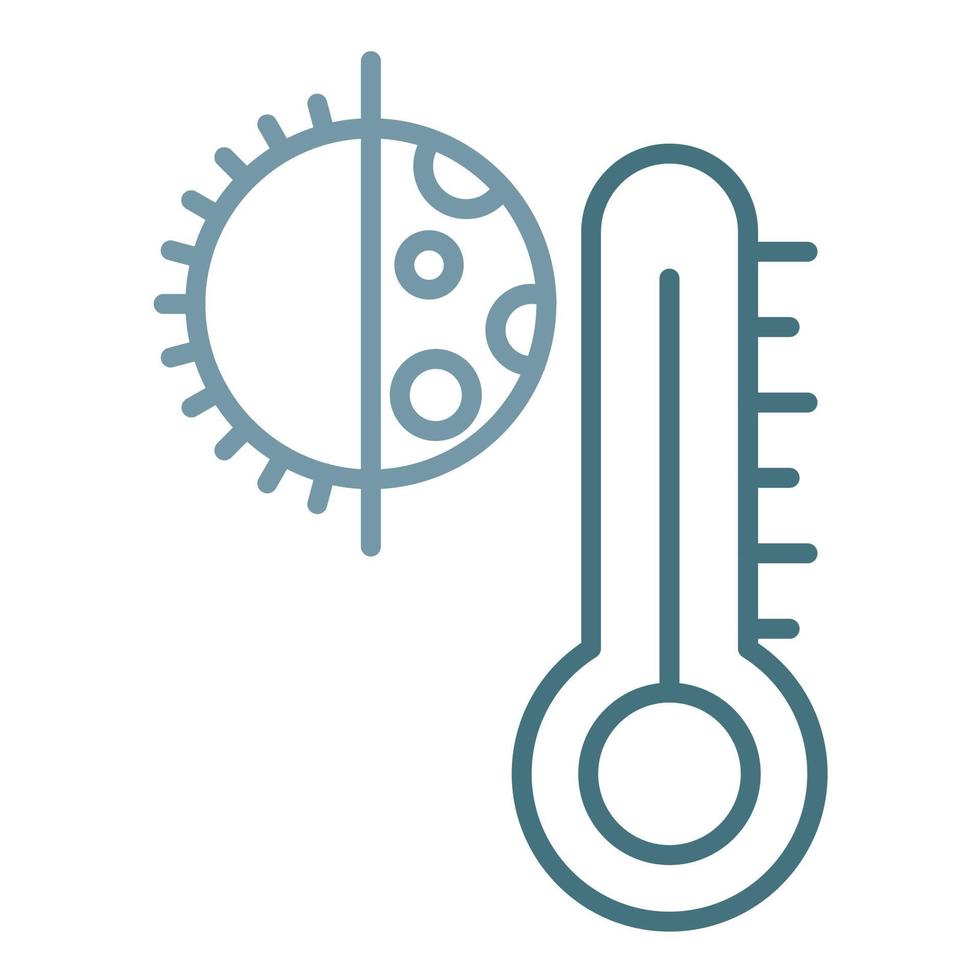 icona a due colori della linea del termostato vettore