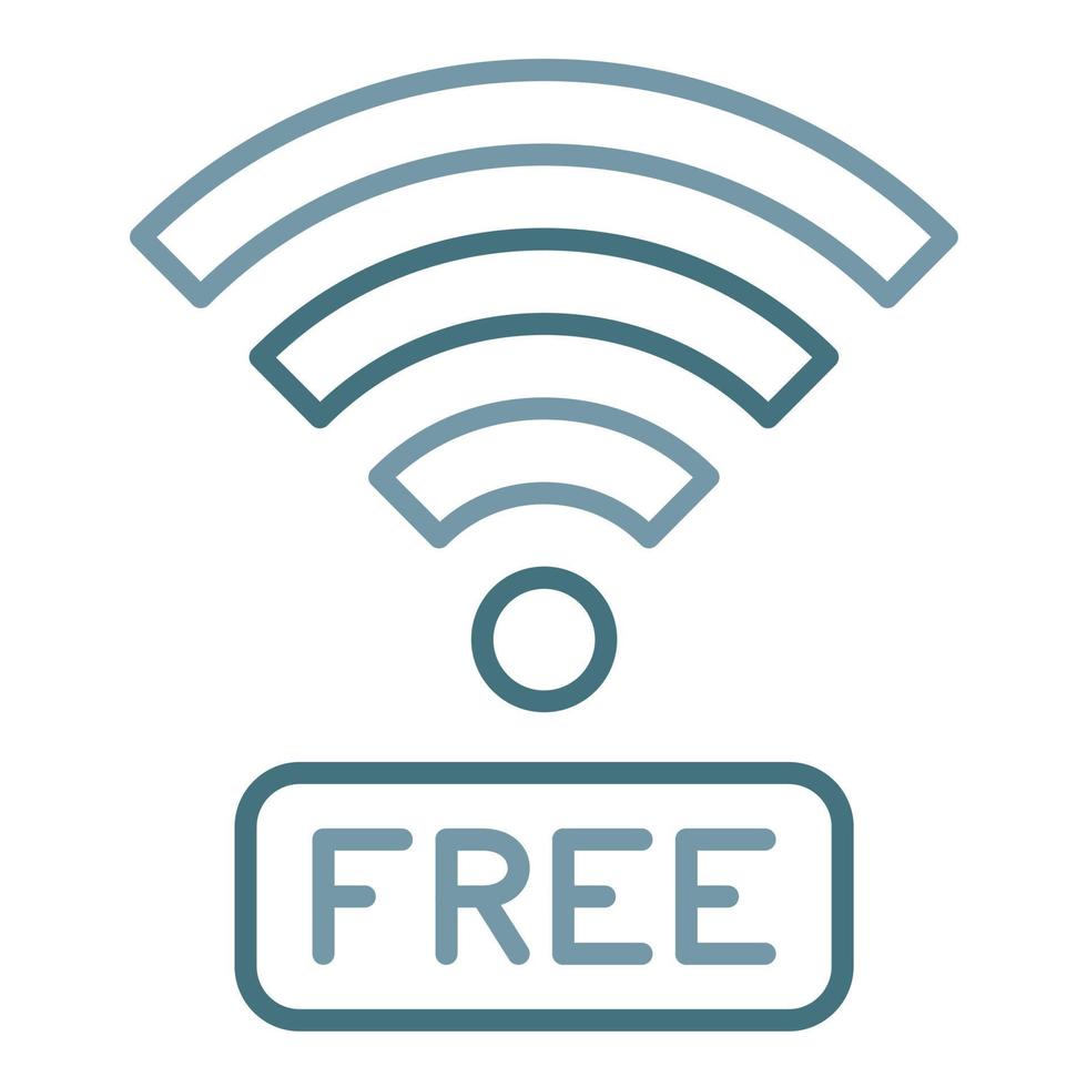 linea wifi gratuita icona a due colori vettore