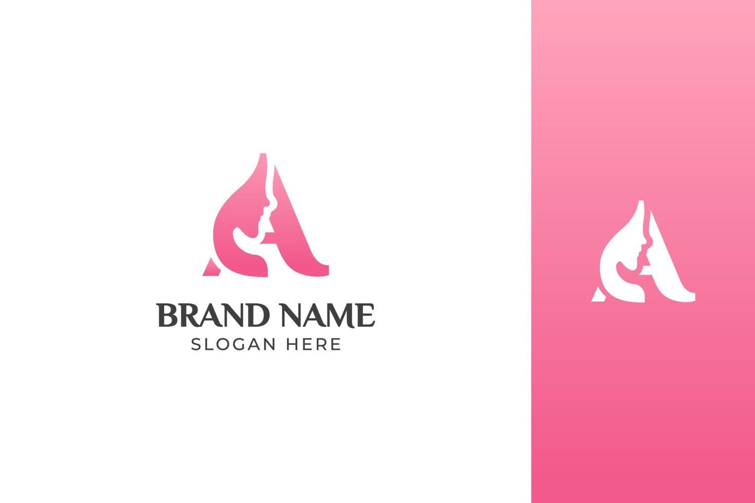 lettera bellezza viso rosa logo design vettore