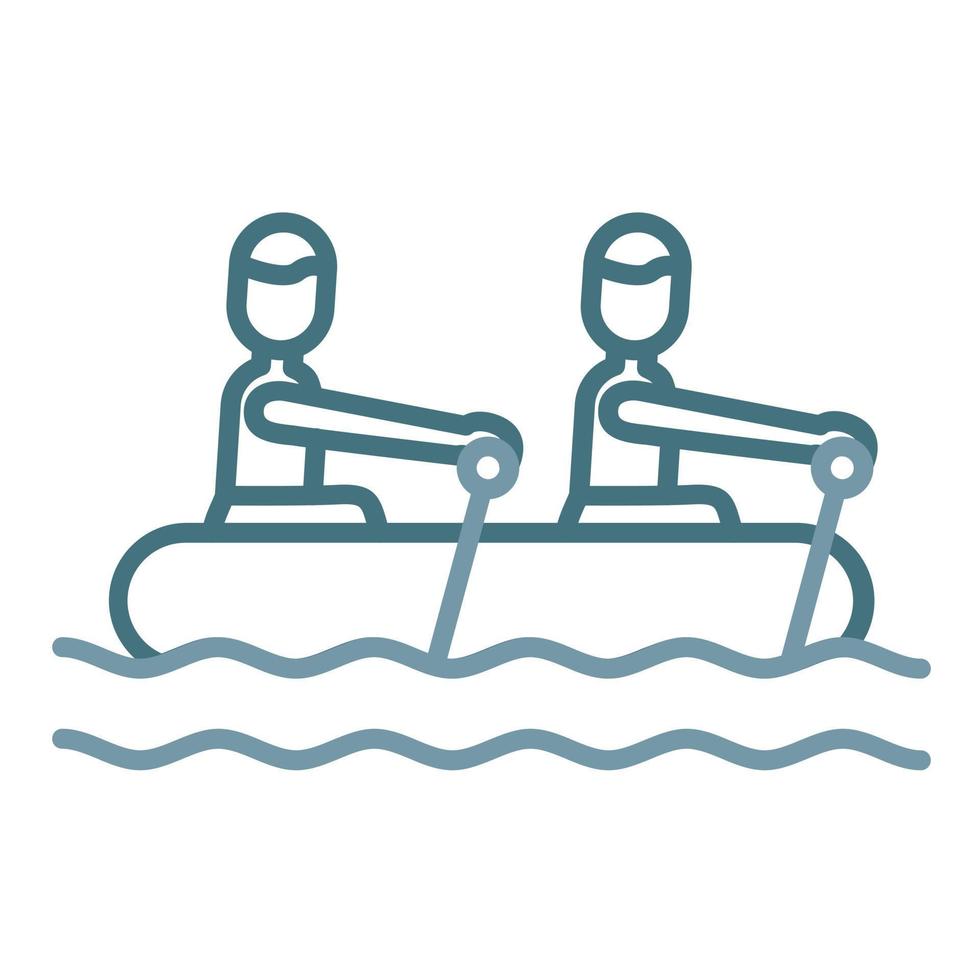rafting linea Due colore icona vettore