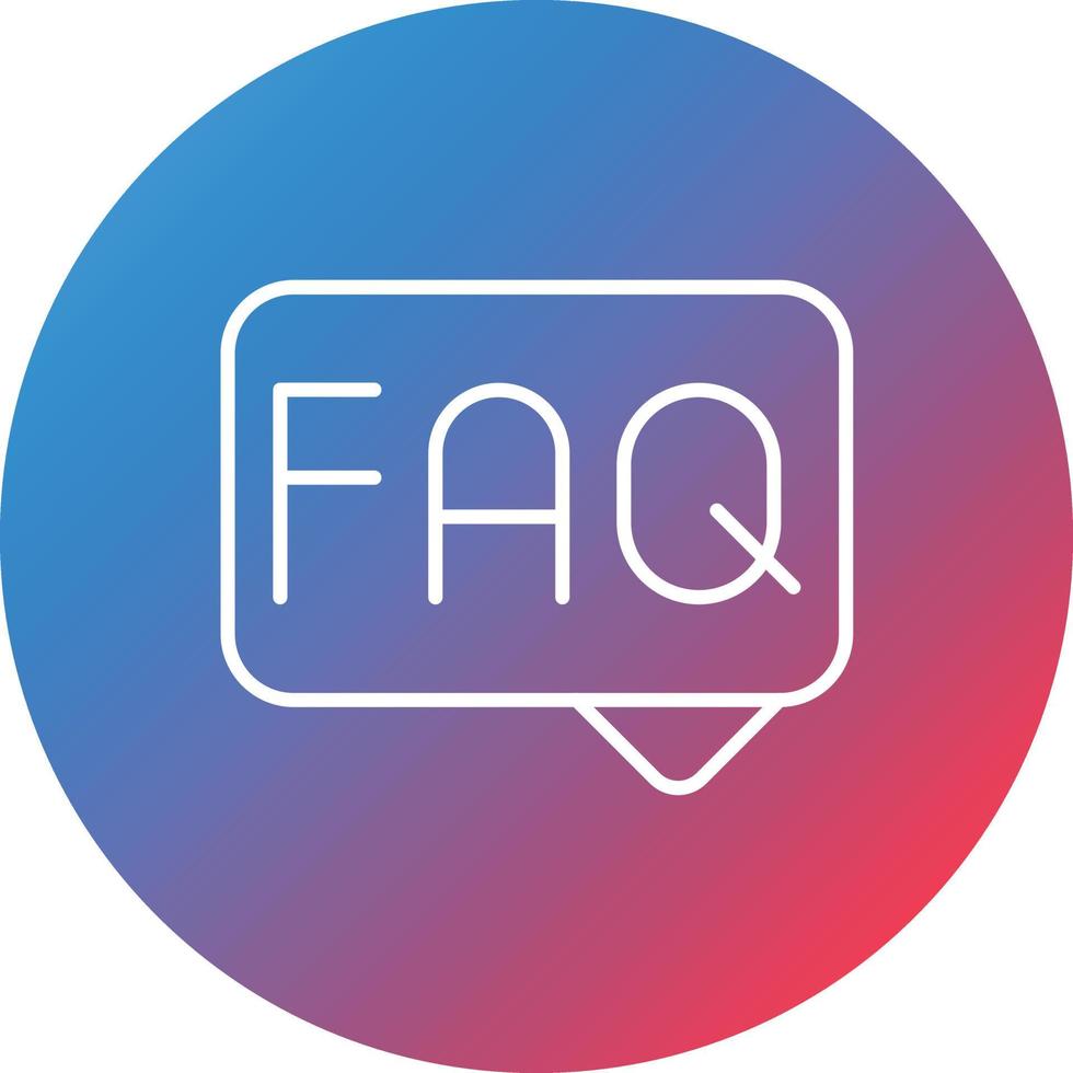 FAQ linea pendenza cerchio sfondo icona vettore