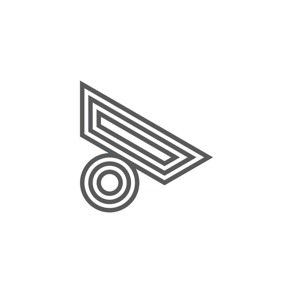 abstarct triangolo giusto frecce strisce geometrico logo vettore