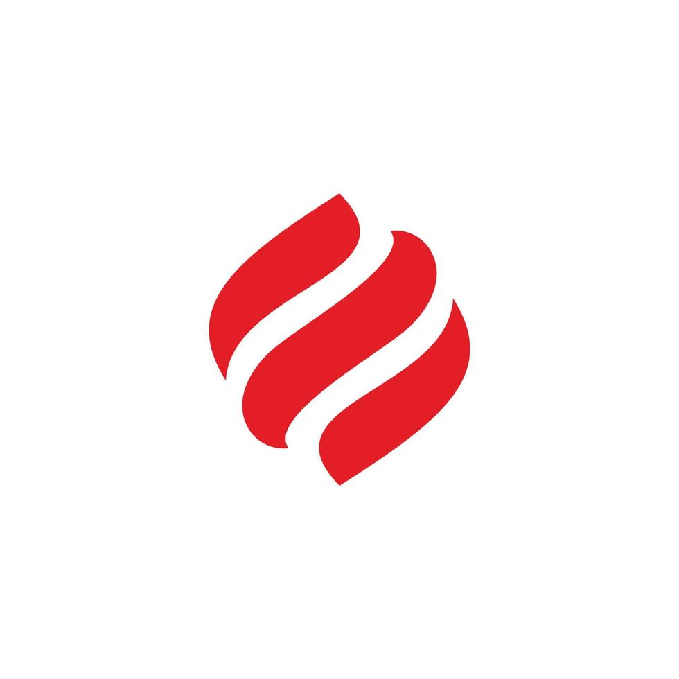 rosso fiamma curve semplice geometrico logo vettore