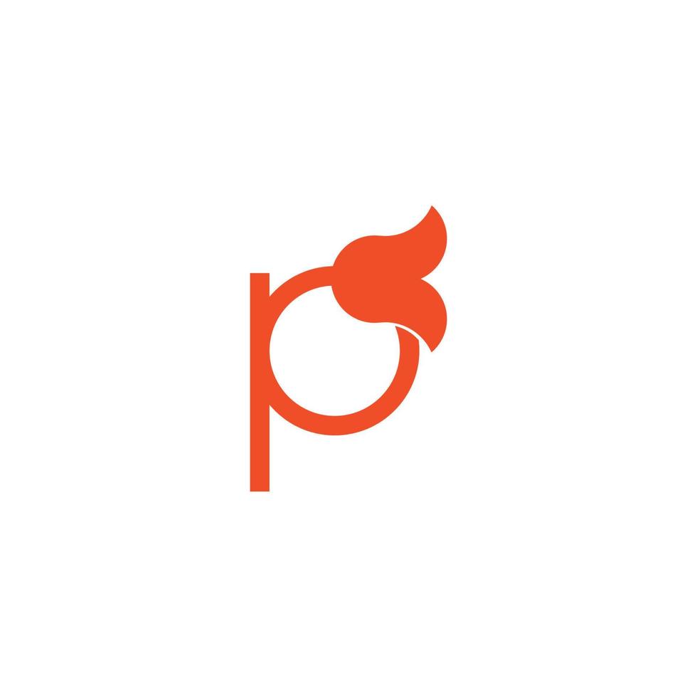 lettera p fiore decorazione logo vettore