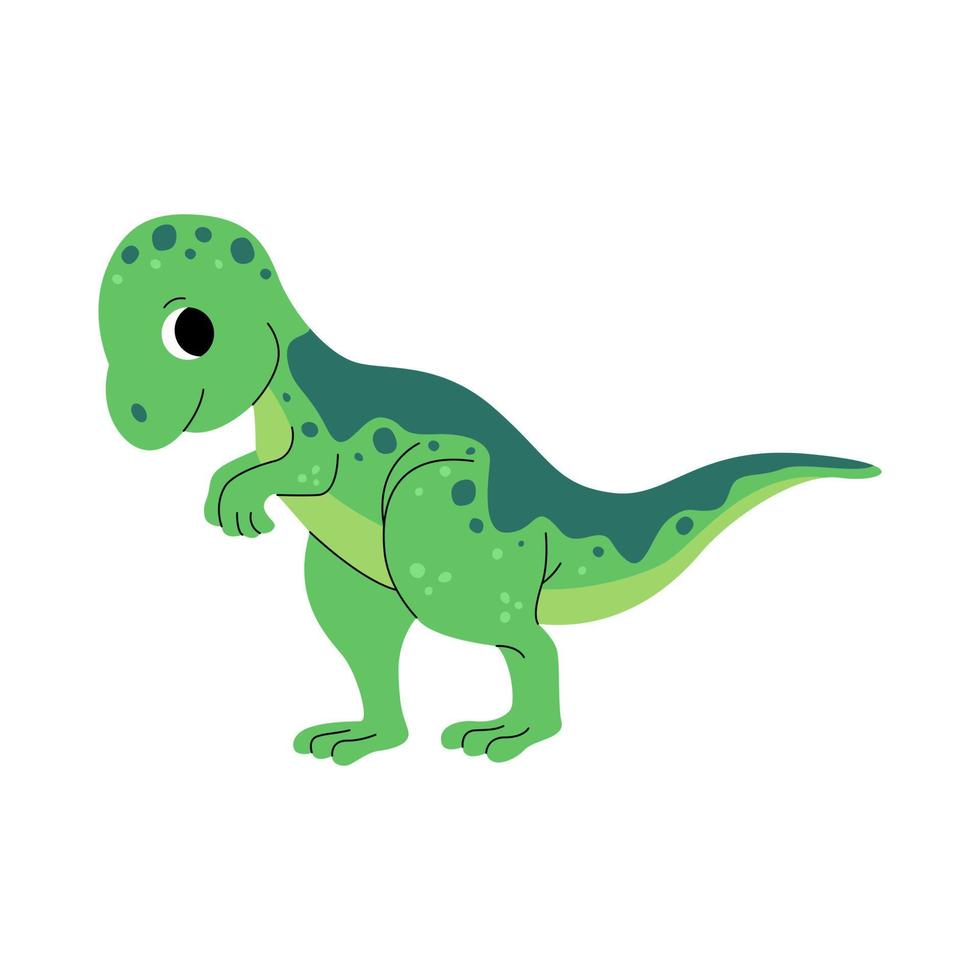 carino bambino tirannosauro rex dinosauro. giurassico rettili t-rex. infantile preistorico dino paleontologia. dinosauro era animali selvatici. preistorico lucertola per bambini. vettore