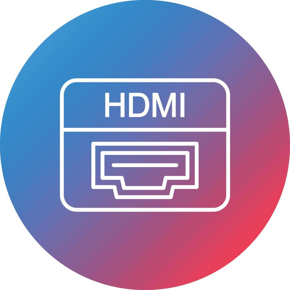 hdmi porta linea pendenza cerchio sfondo icona vettore