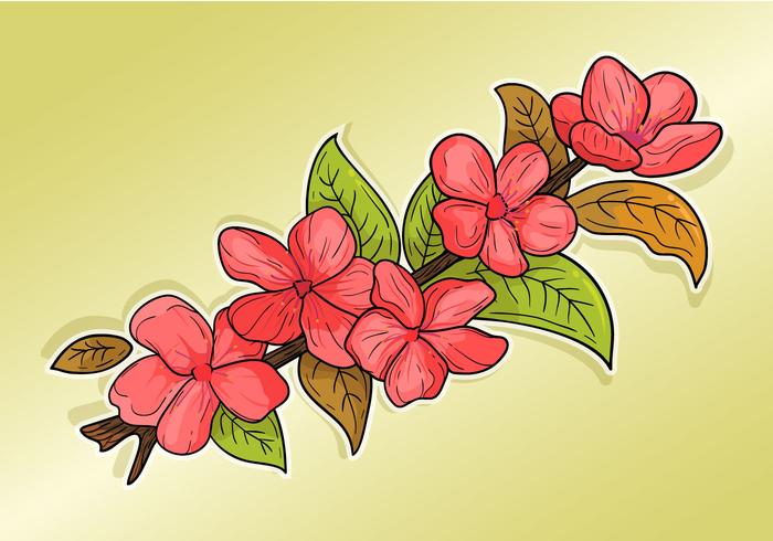 clipart di fiori di pruno vettore