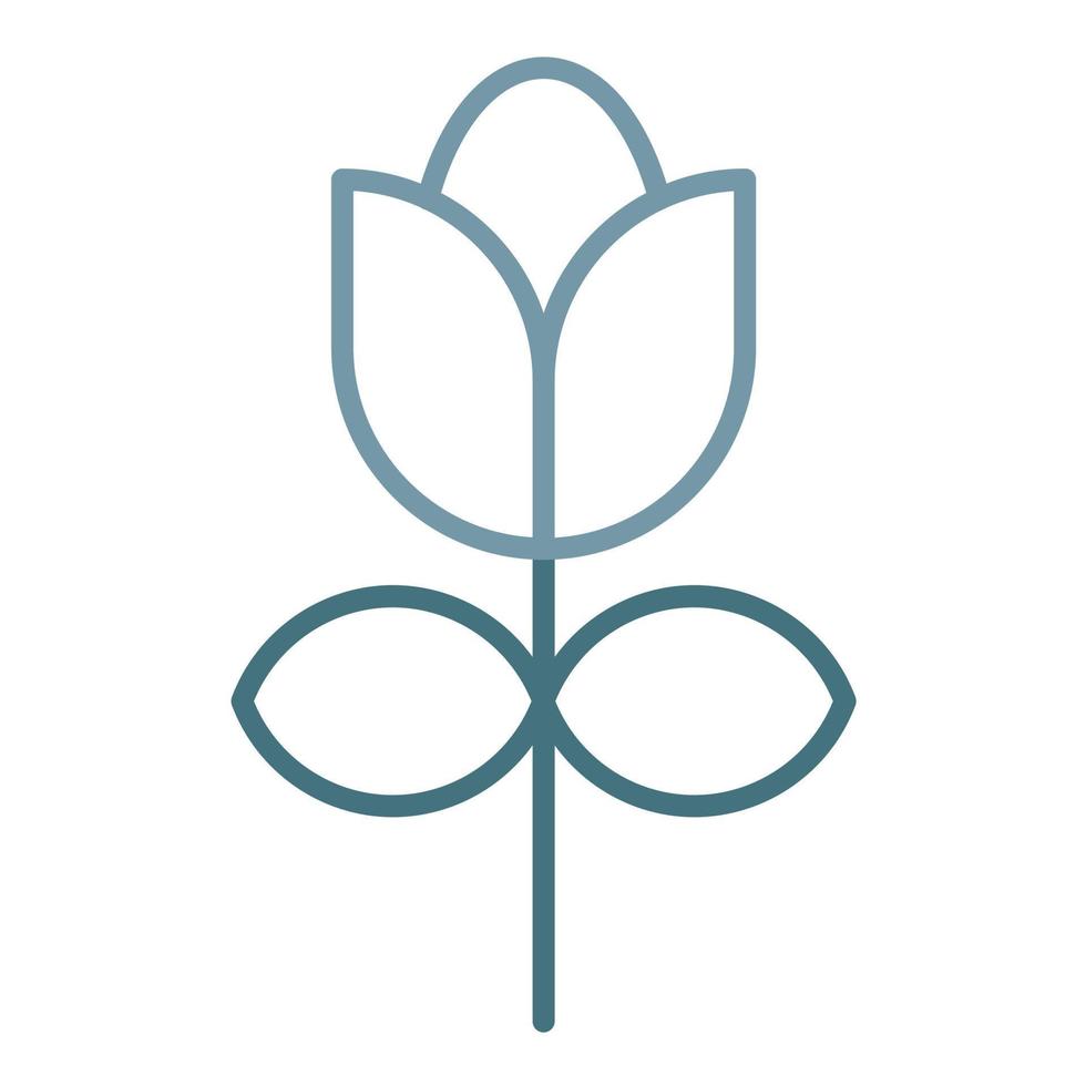 icona a due colori della linea del tulipano vettore