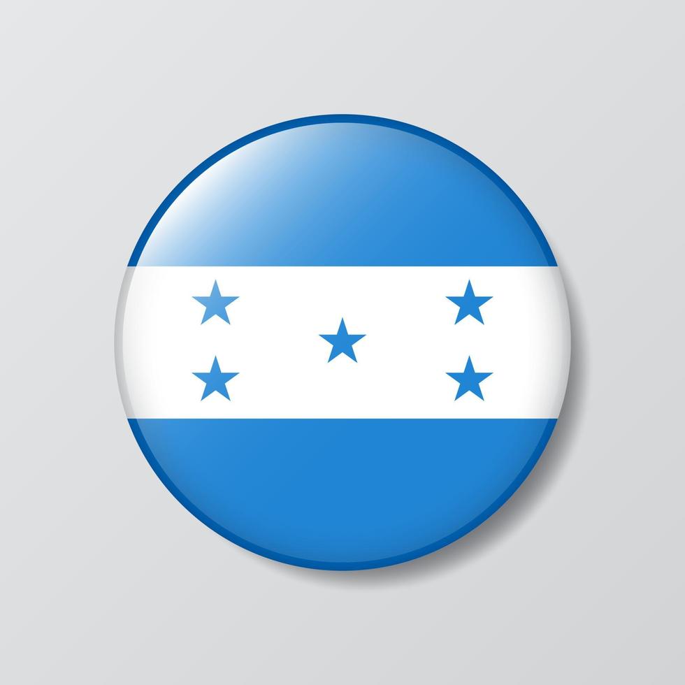 lucido pulsante cerchio sagomato illustrazione di Honduras bandiera vettore