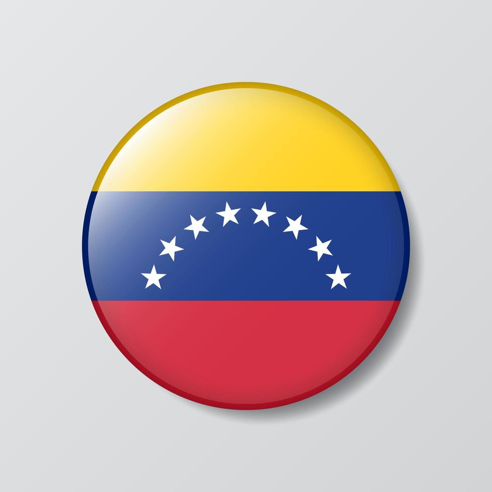 lucido pulsante cerchio sagomato illustrazione di Venezuela bandiera vettore
