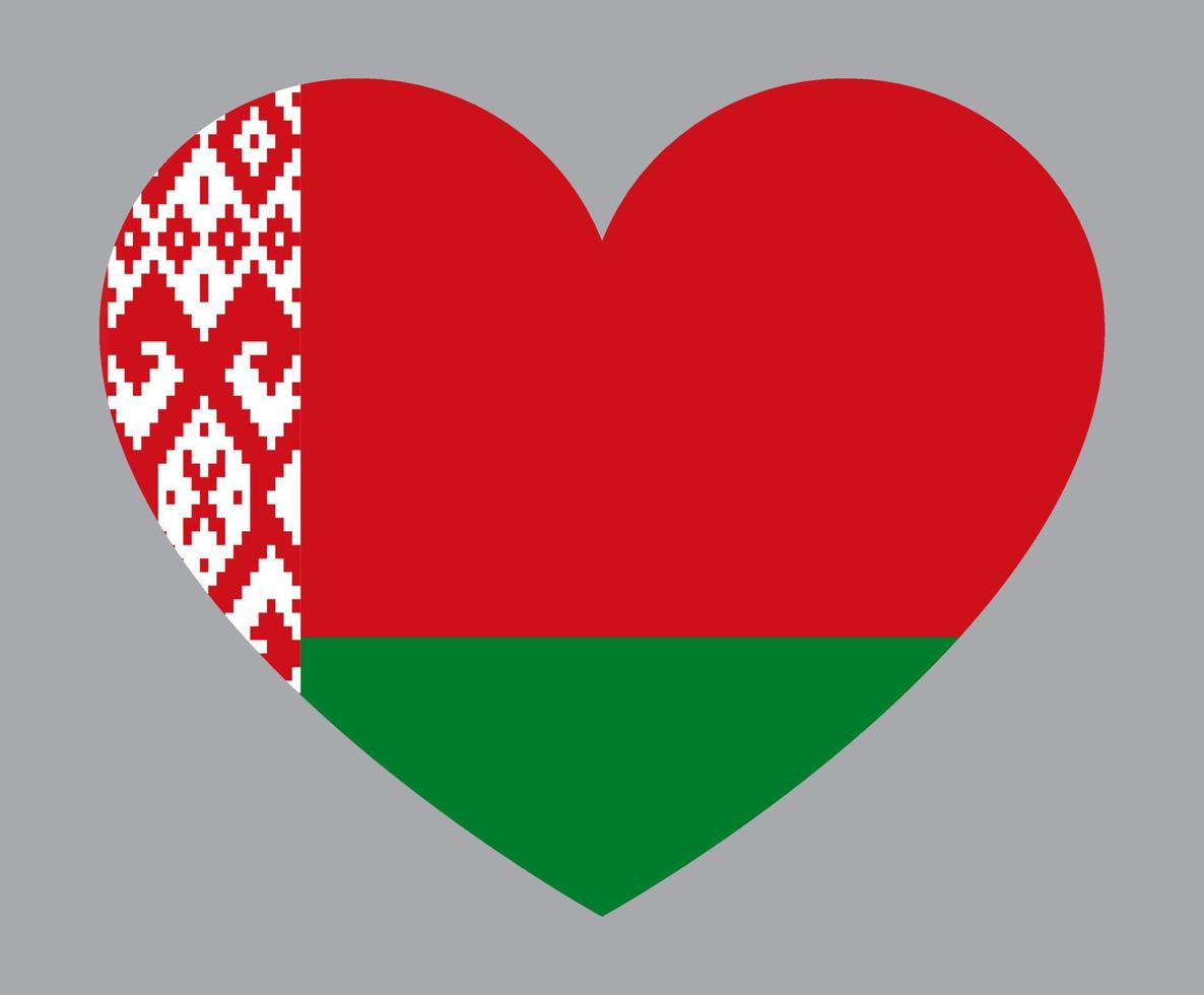 piatto cuore sagomato illustrazione di bielorussia bandiera vettore