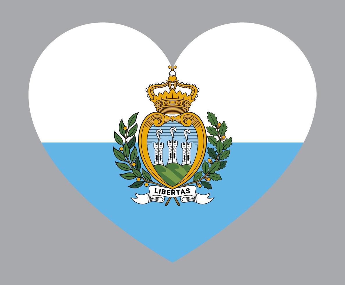 piatto cuore sagomato illustrazione di san Marino bandiera vettore