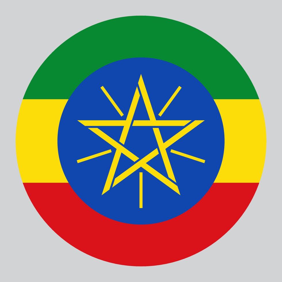 piatto cerchio sagomato illustrazione di Etiopia bandiera vettore
