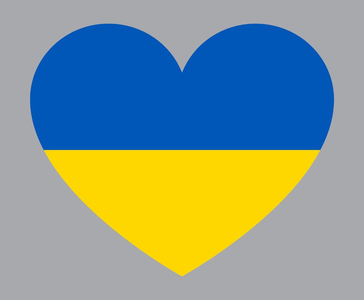 piatto cuore sagomato illustrazione di Ucraina bandiera vettore