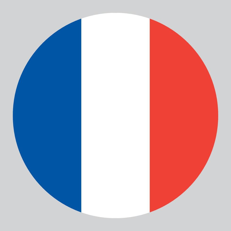 piatto cerchio sagomato illustrazione di Francia bandiera vettore