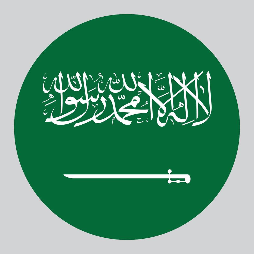 piatto cerchio sagomato illustrazione di Arabia arabia bandiera vettore