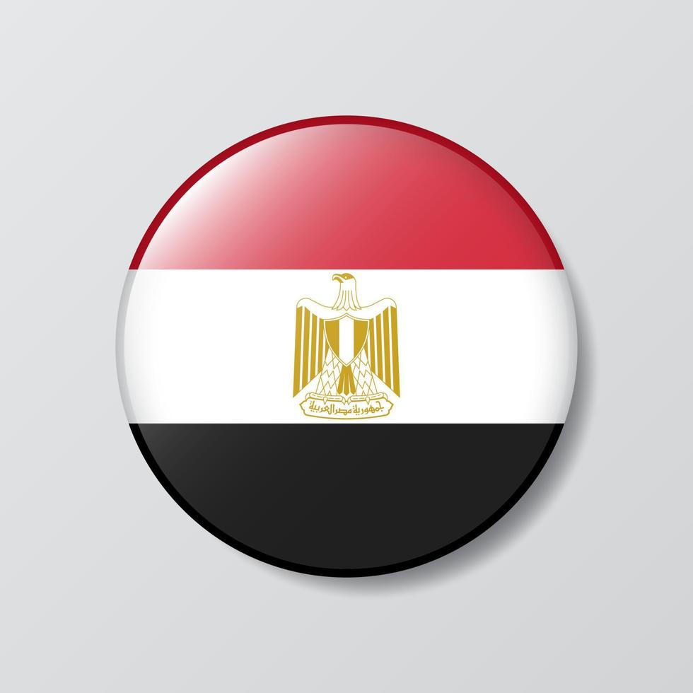 lucido pulsante cerchio sagomato illustrazione di Egitto bandiera vettore
