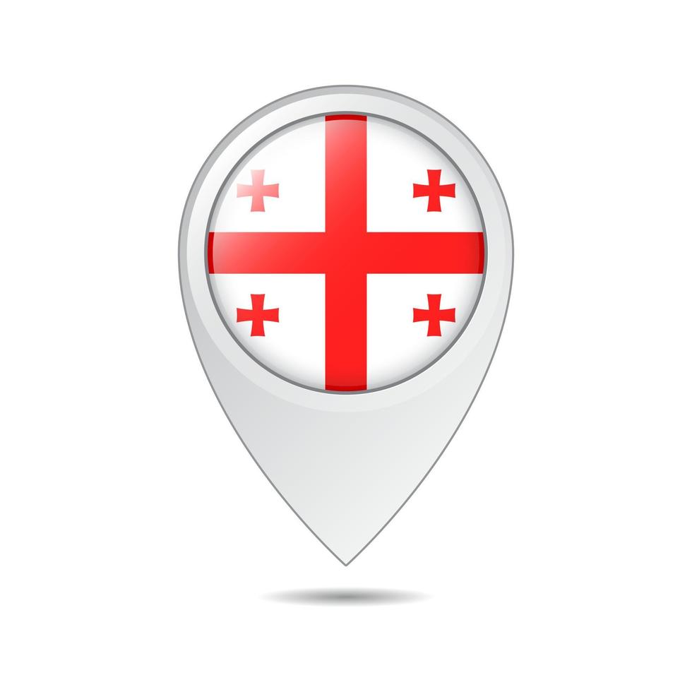 carta geografica Posizione etichetta di Georgia bandiera vettore