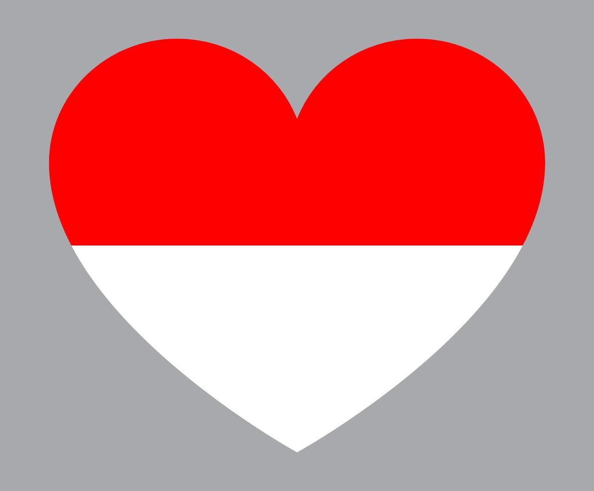 piatto cuore sagomato illustrazione di Indonesia bandiera vettore