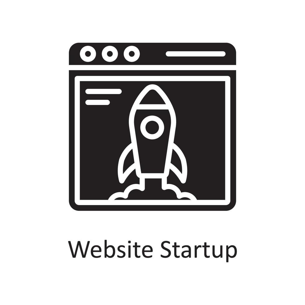 sito web avviare vettore solido icona design illustrazione. design e sviluppo simbolo su bianca sfondo eps 10 file