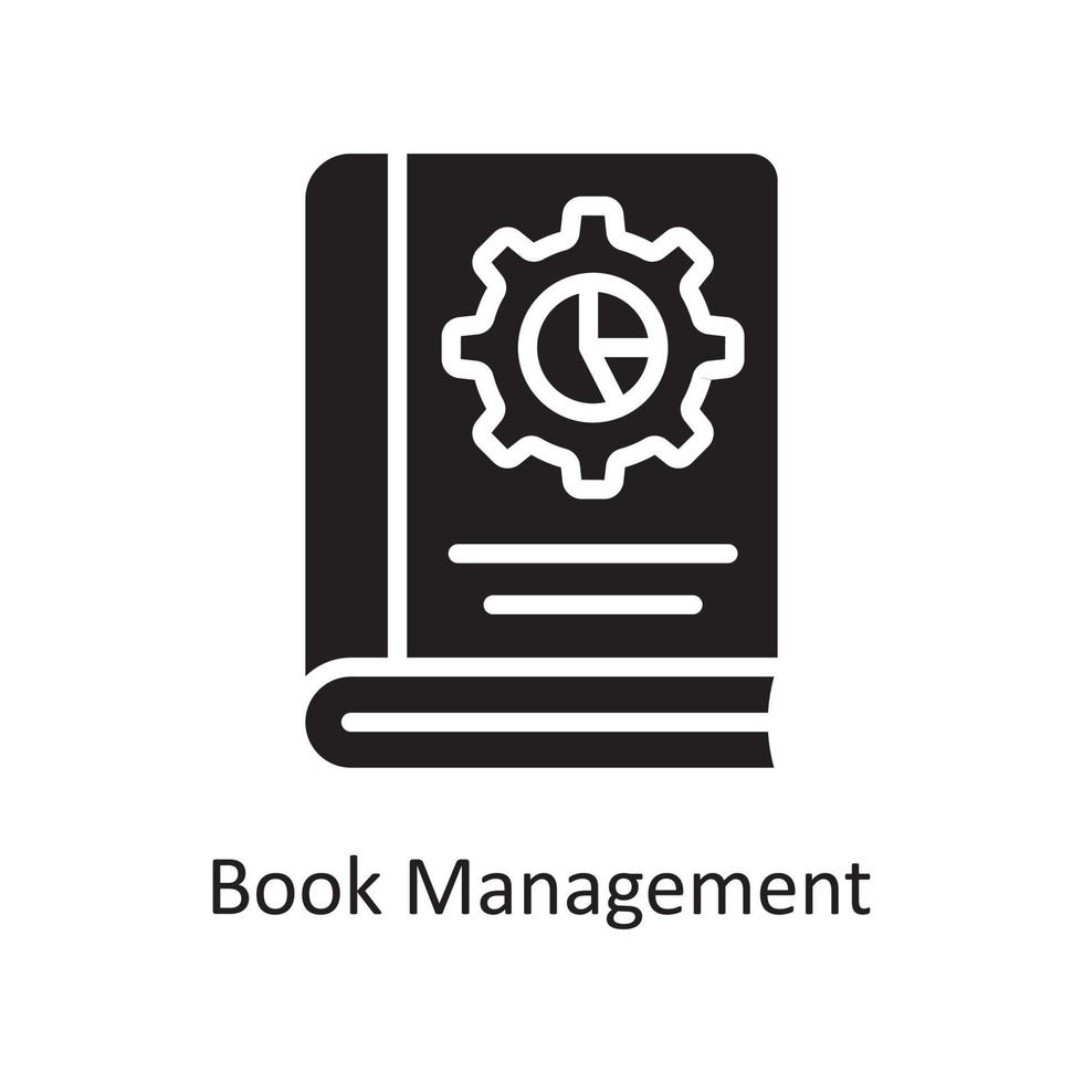 libro gestione vettore solido icona design illustrazione. attività commerciale e dati gestione simbolo su bianca sfondo eps 10 file