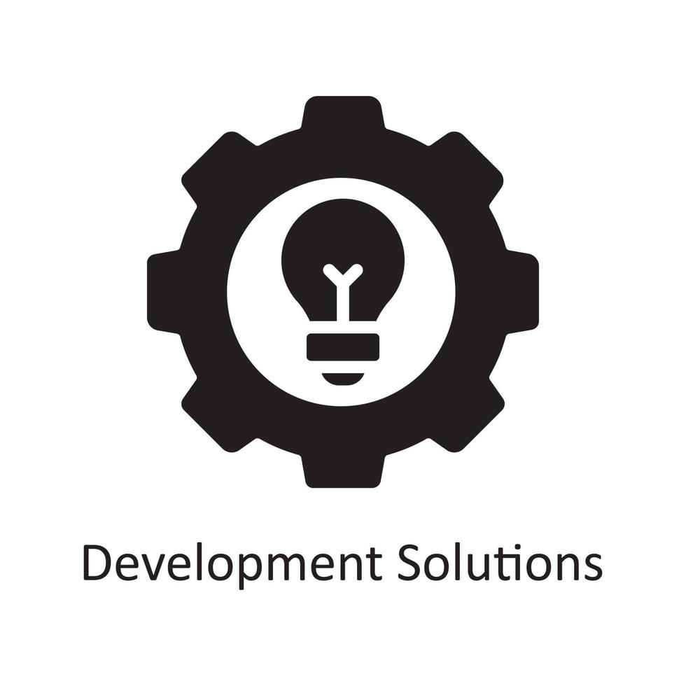 sviluppo soluzioni vettore solido icona design illustrazione. attività commerciale e dati gestione simbolo su bianca sfondo eps 10 file