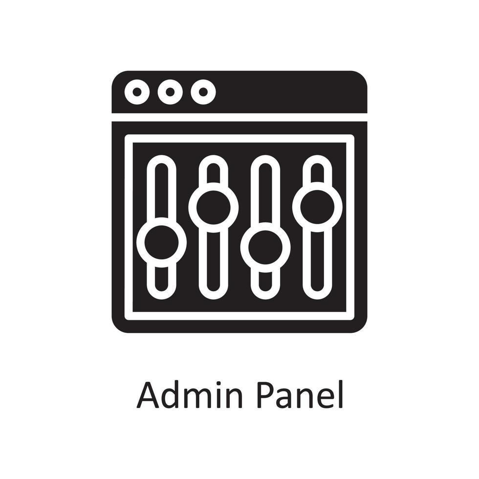 Admin pannello vettore solido icona design illustrazione. design e sviluppo simbolo su bianca sfondo eps 10 file