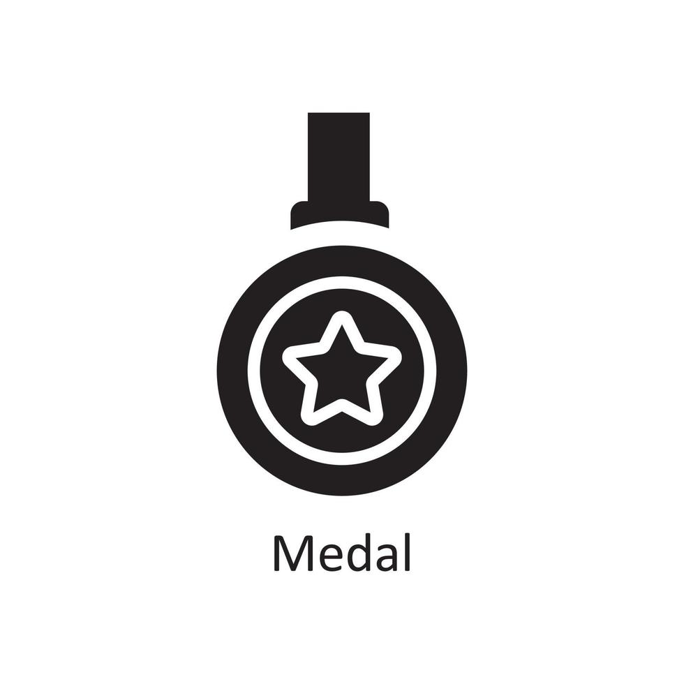 medaglia vettore solido icona design illustrazione. attività commerciale e dati gestione simbolo su bianca sfondo eps 10 file