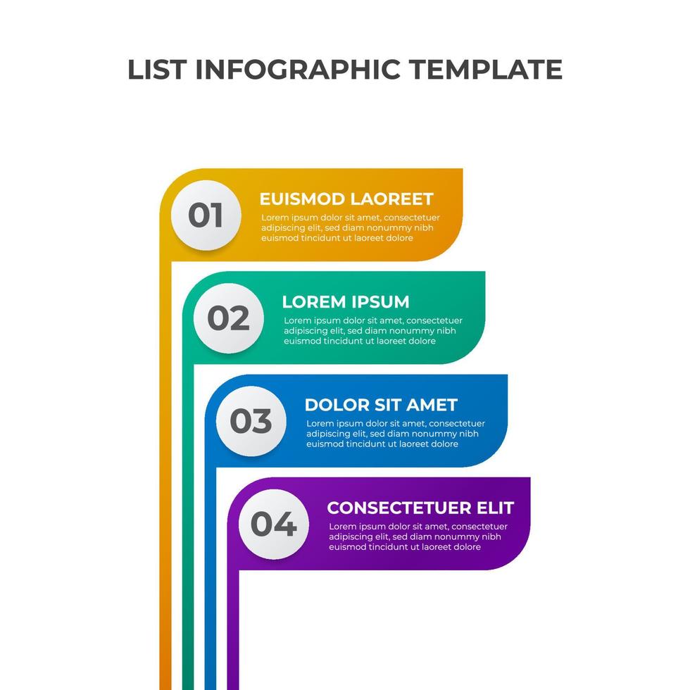 5 punti di elenco, passo diagramma, Infografica elemento modello vettore con colorato disegno, può essere Usato per presentazione o sociale media inviare.