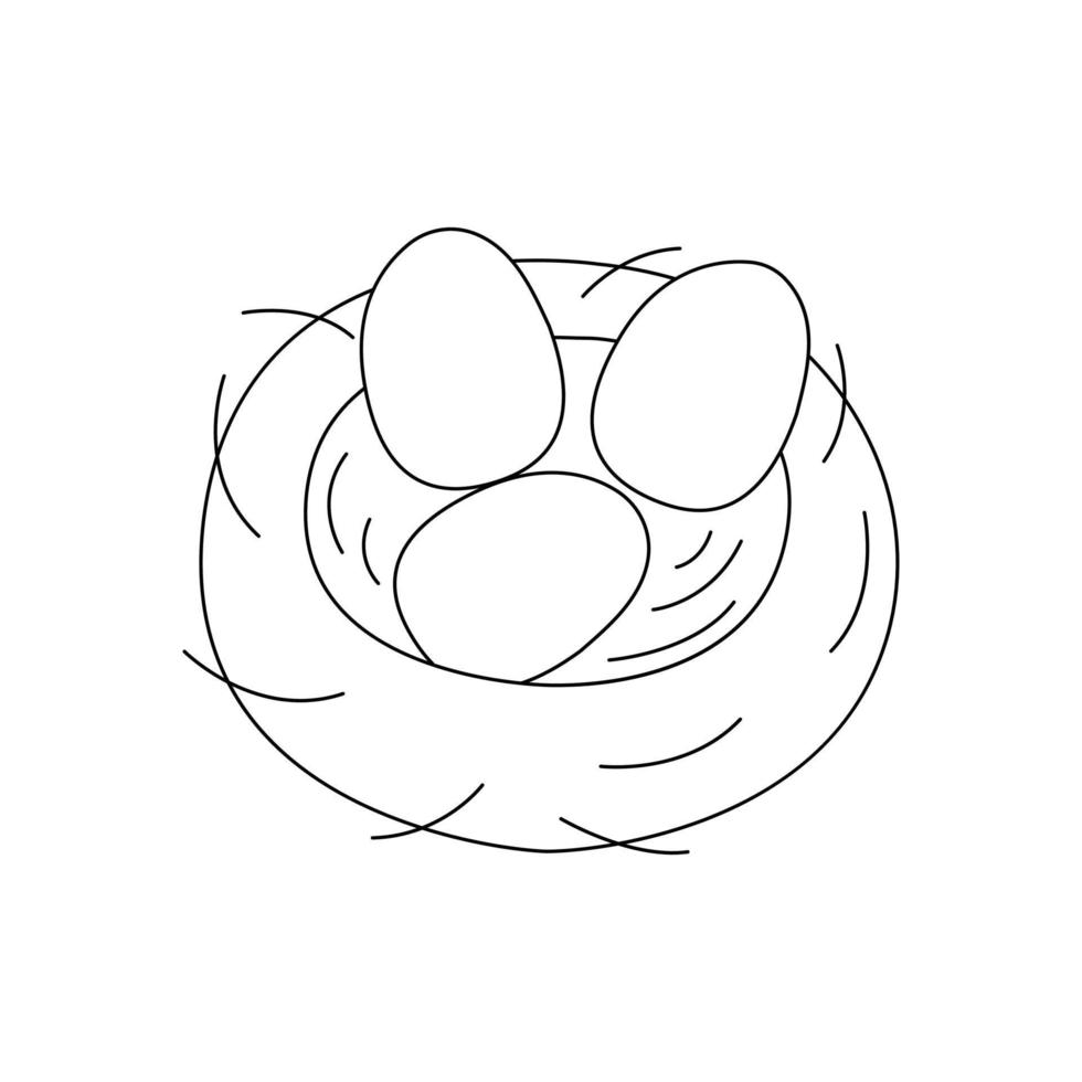 Pasqua uova nido. scarabocchio vettore illustrazione isolato