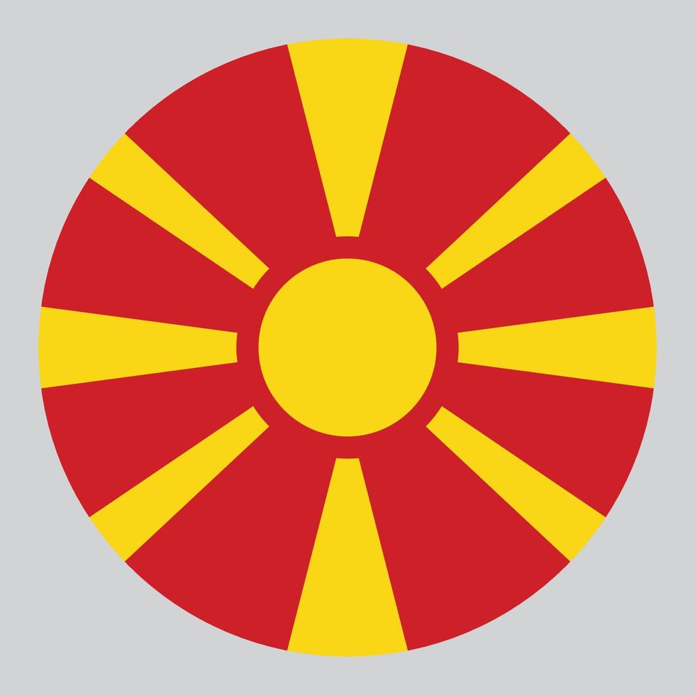 piatto cerchio sagomato illustrazione di nord macedonia bandiera vettore
