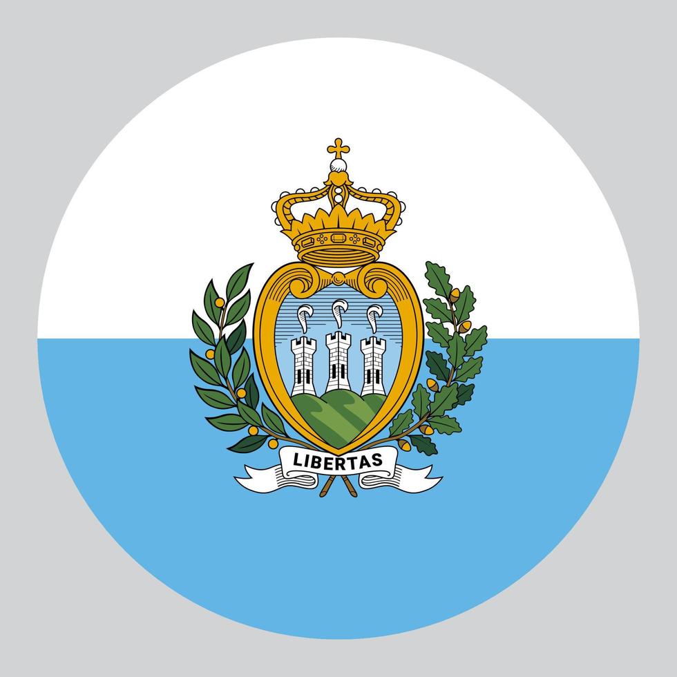 piatto cerchio sagomato illustrazione di san Marino bandiera vettore