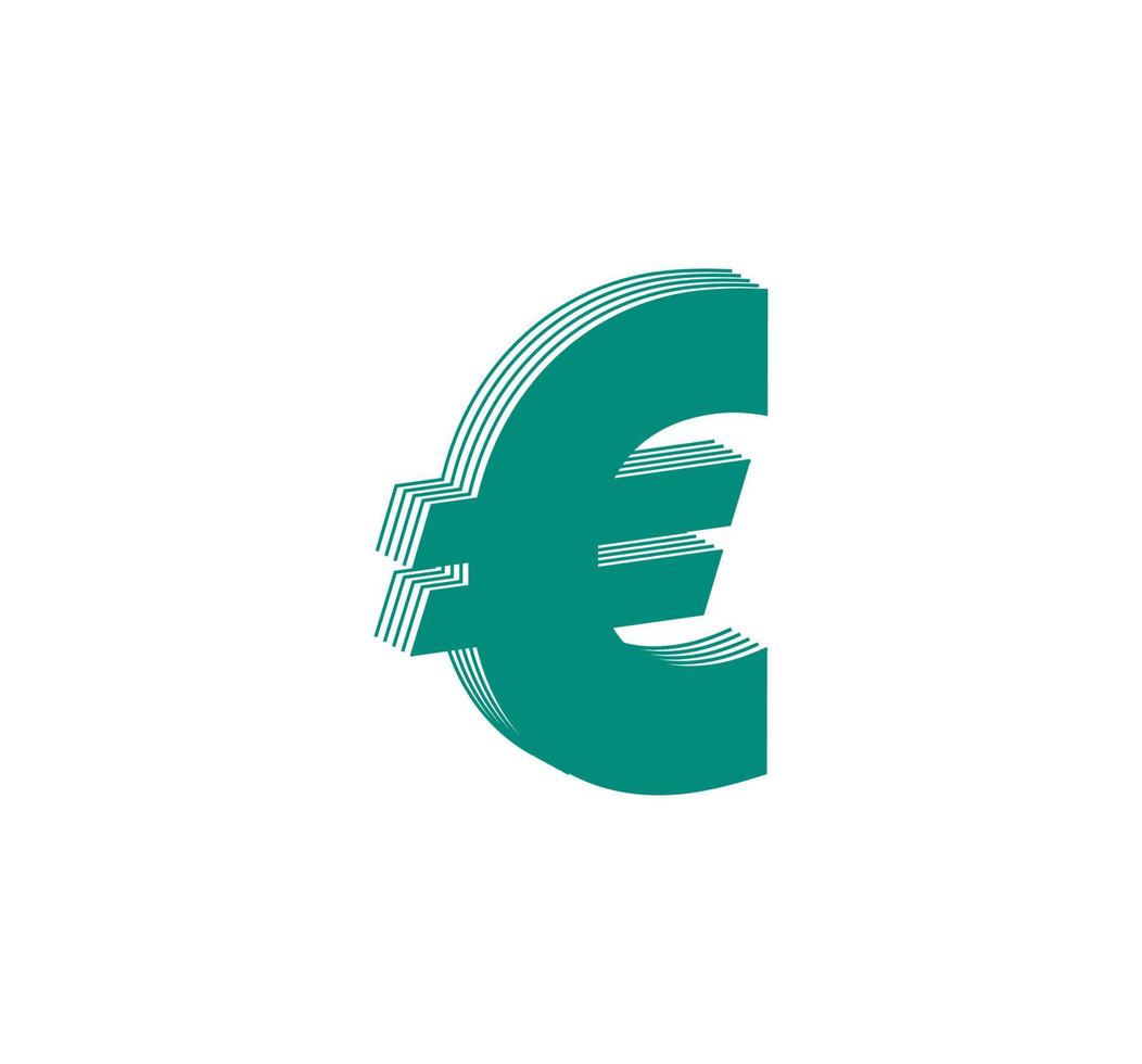 moderno logo di 3d Euro europeo i soldi segni. i soldi icona design nel modulo di linea strisce. logo, aziendale identità, app, creativo manifesto e di più. vettore