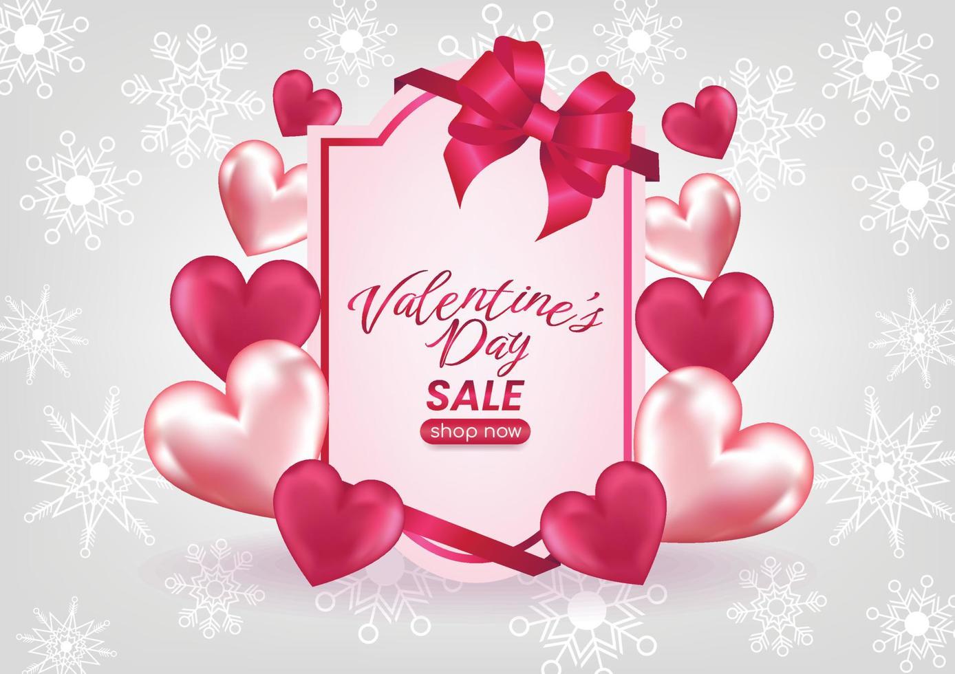 San Valentino giorno vendita rosa Schermo sito web bandiera sfondo vettore