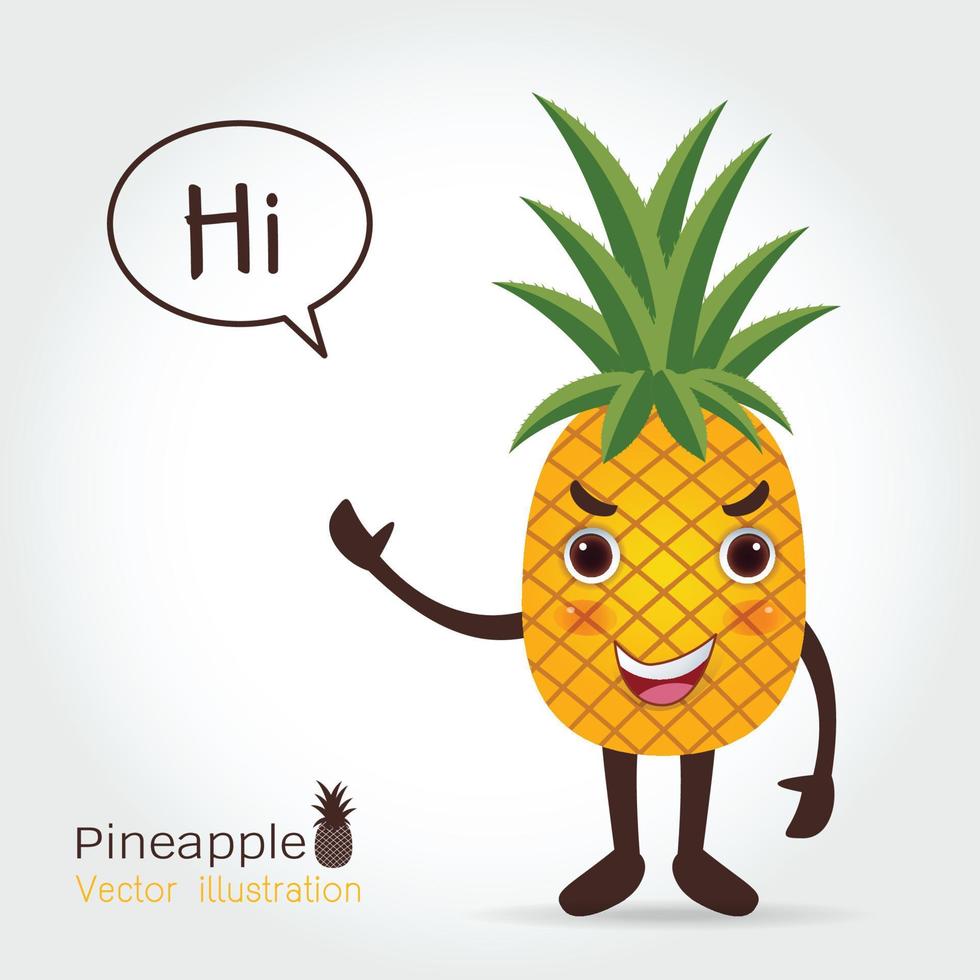 ananas cartone animato vettore illustrazione