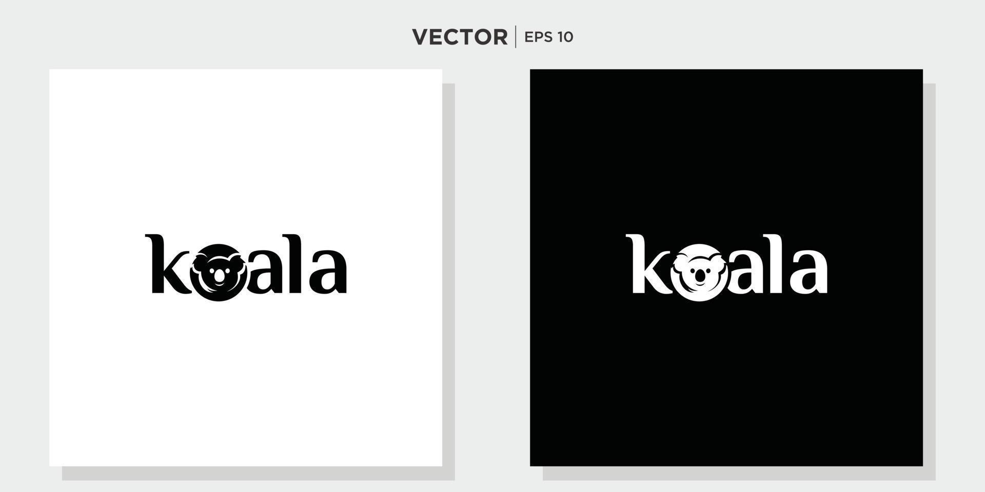 ispirazione per il design del logo koala vettore