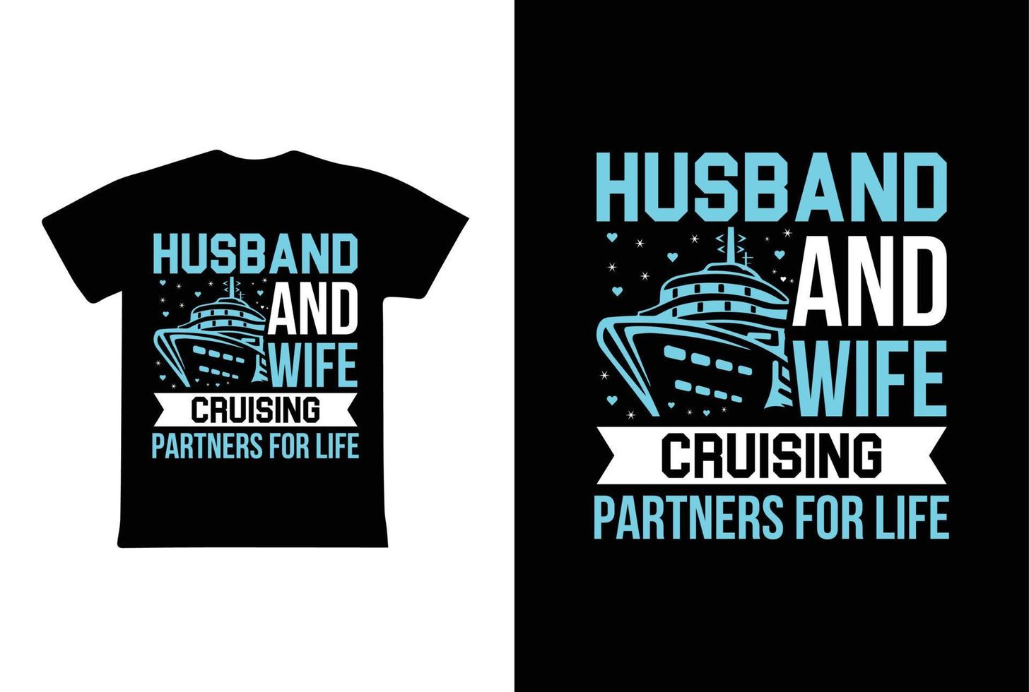 marito e moglie crociera partner per vita maglietta disegno, San Valentino giorno maglietta design modello vettore