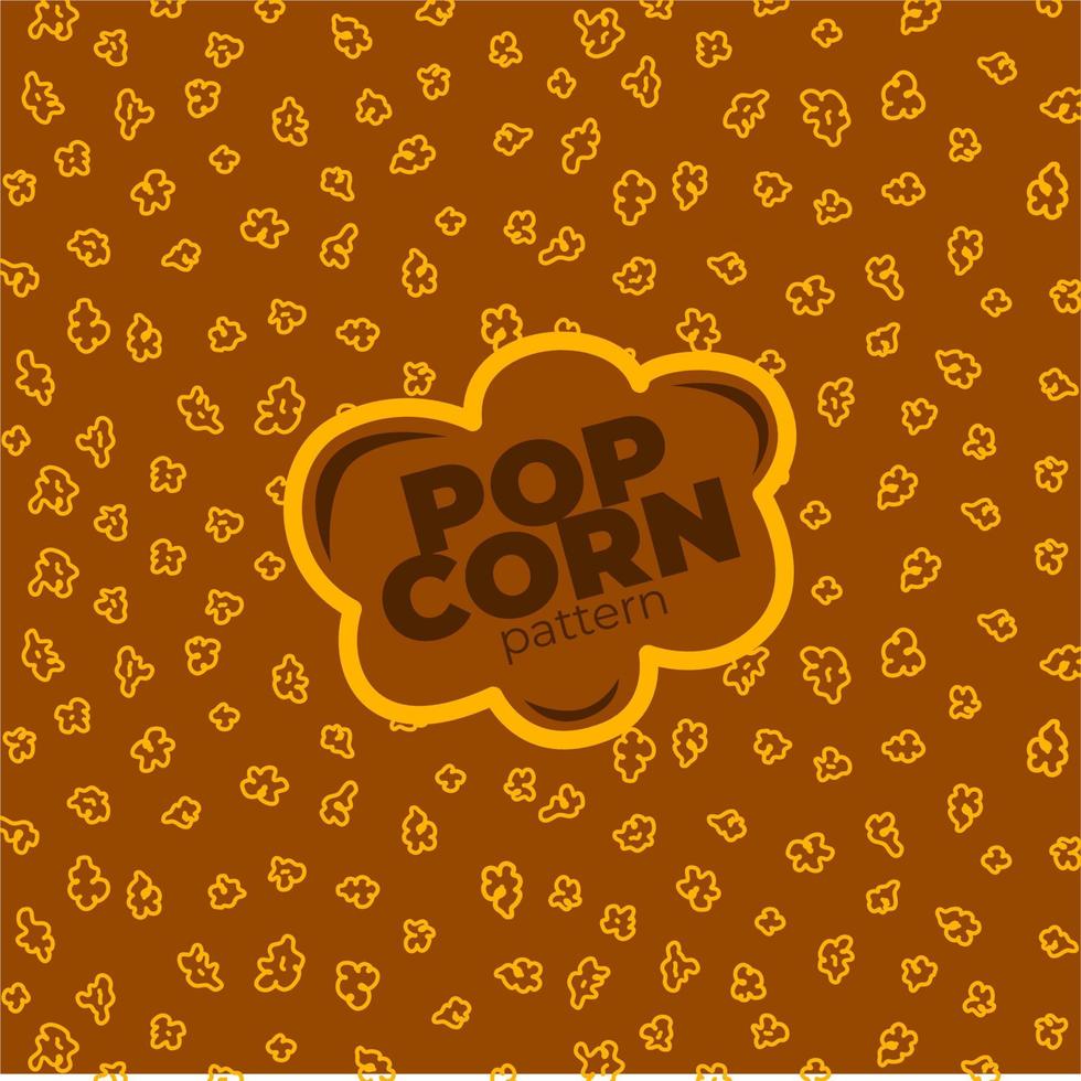 pop Mais modello per confezione spuntini. scarabocchio Popcorn. Popcorn soffice fiocchi modello. Popcorn sfondo. vettore