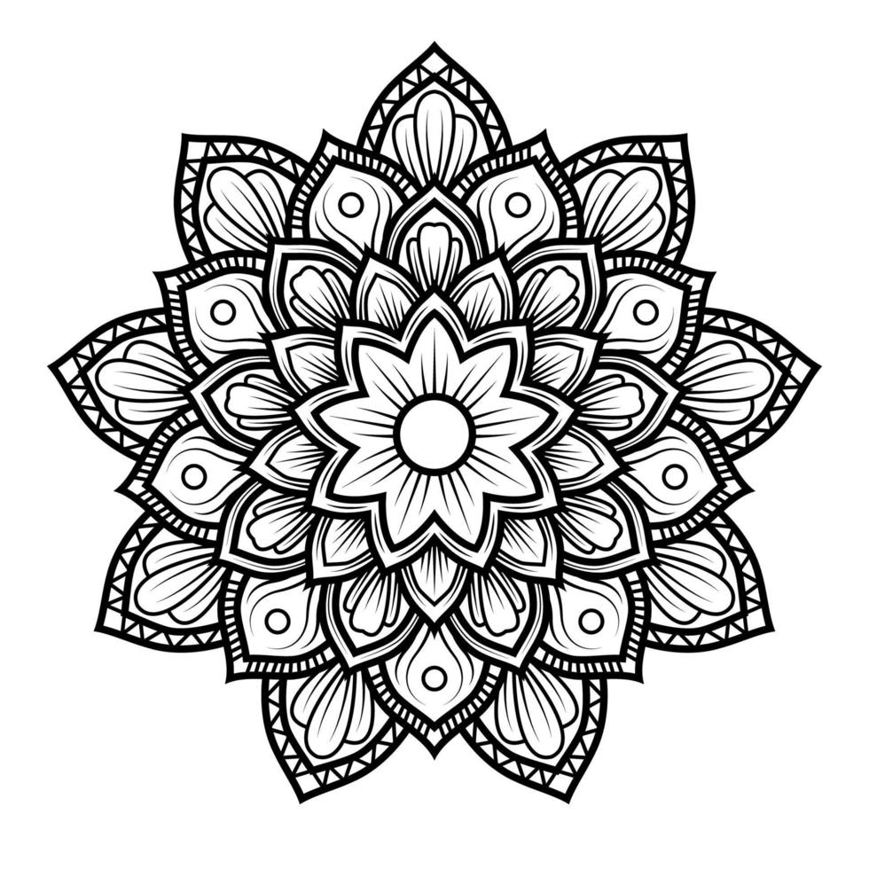 mandala arte design vettore, fiore circolare modello, può essere Usato per decorazione, colorazione libro pagina, henné, tatuaggio. vettore