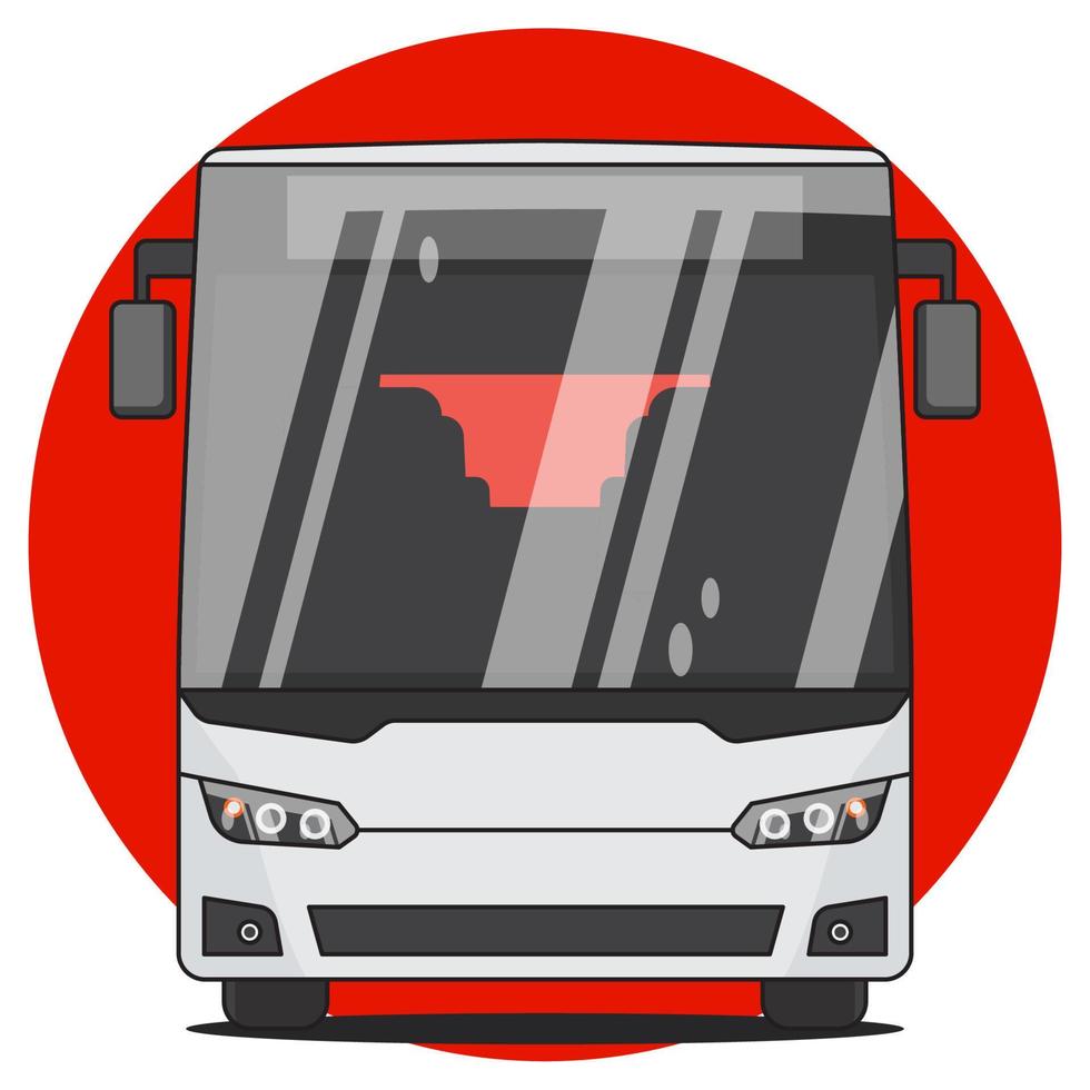 vettore illustrazione di città autobus davanti Visualizza