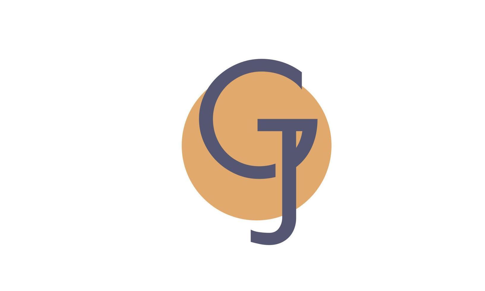 alfabeto lettere iniziali monogramma logo gj, jg, g e j vettore
