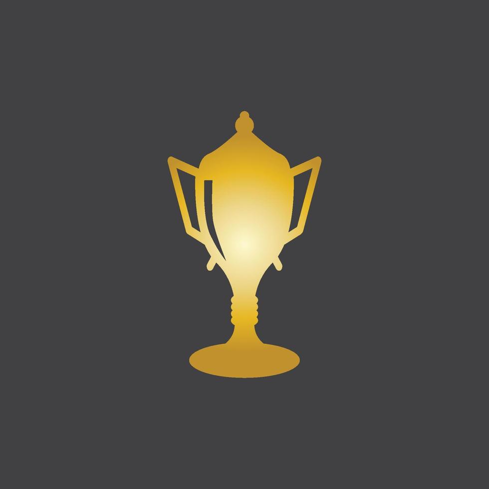 trofeo campione logo con nero sfondo vettore