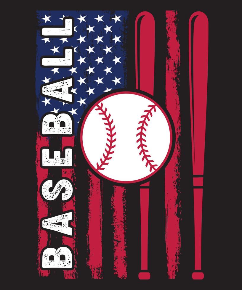 design t-shirt da baseball vettore