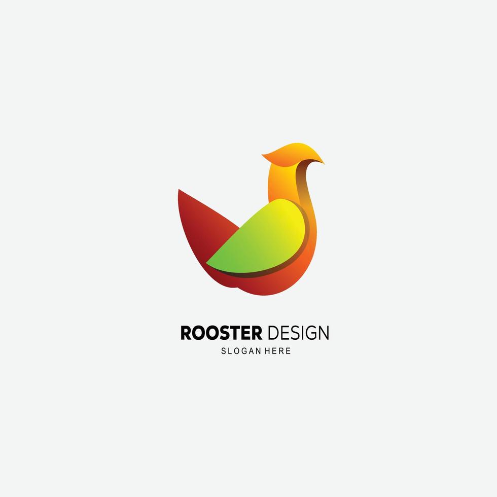 Gallo colore design vettore pendenza colorato logo